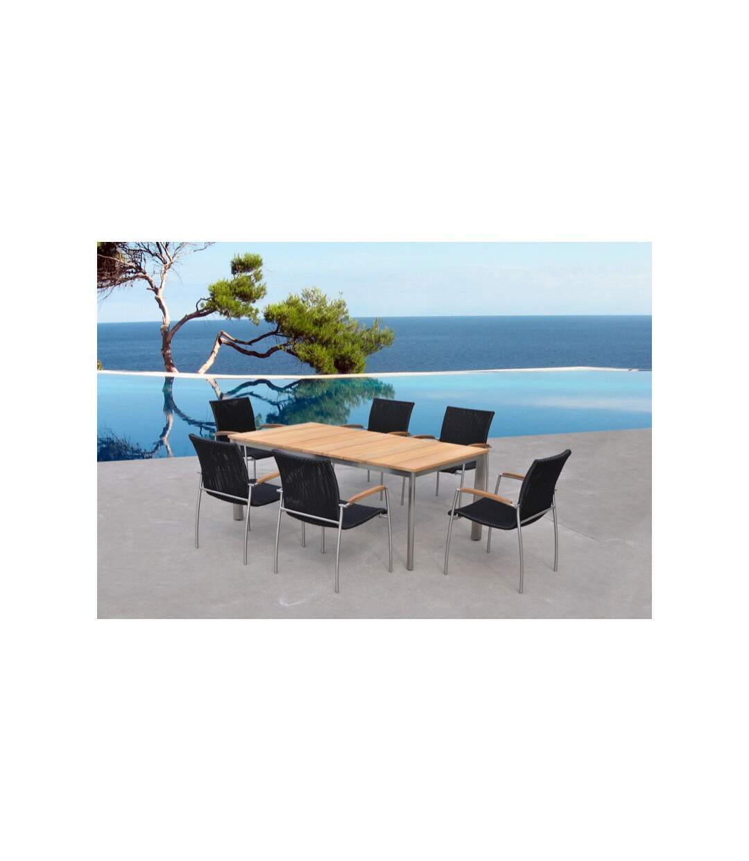 Paris Prix - Table & Chaises De Jardin En Acier melbourne Noir