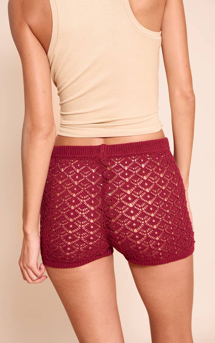 Dark Wine Short Mini En Crochet