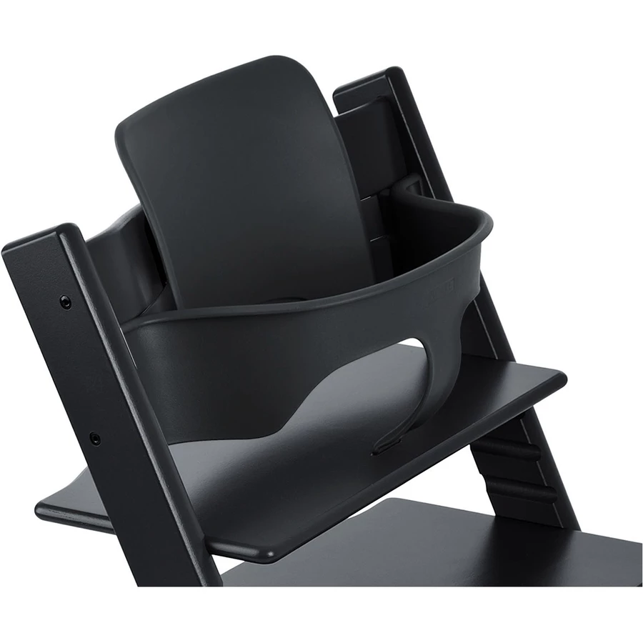 STOKKE® Tripp Trapp® Hochstuhl Buche schwarz + gratis Baby Set schwarz