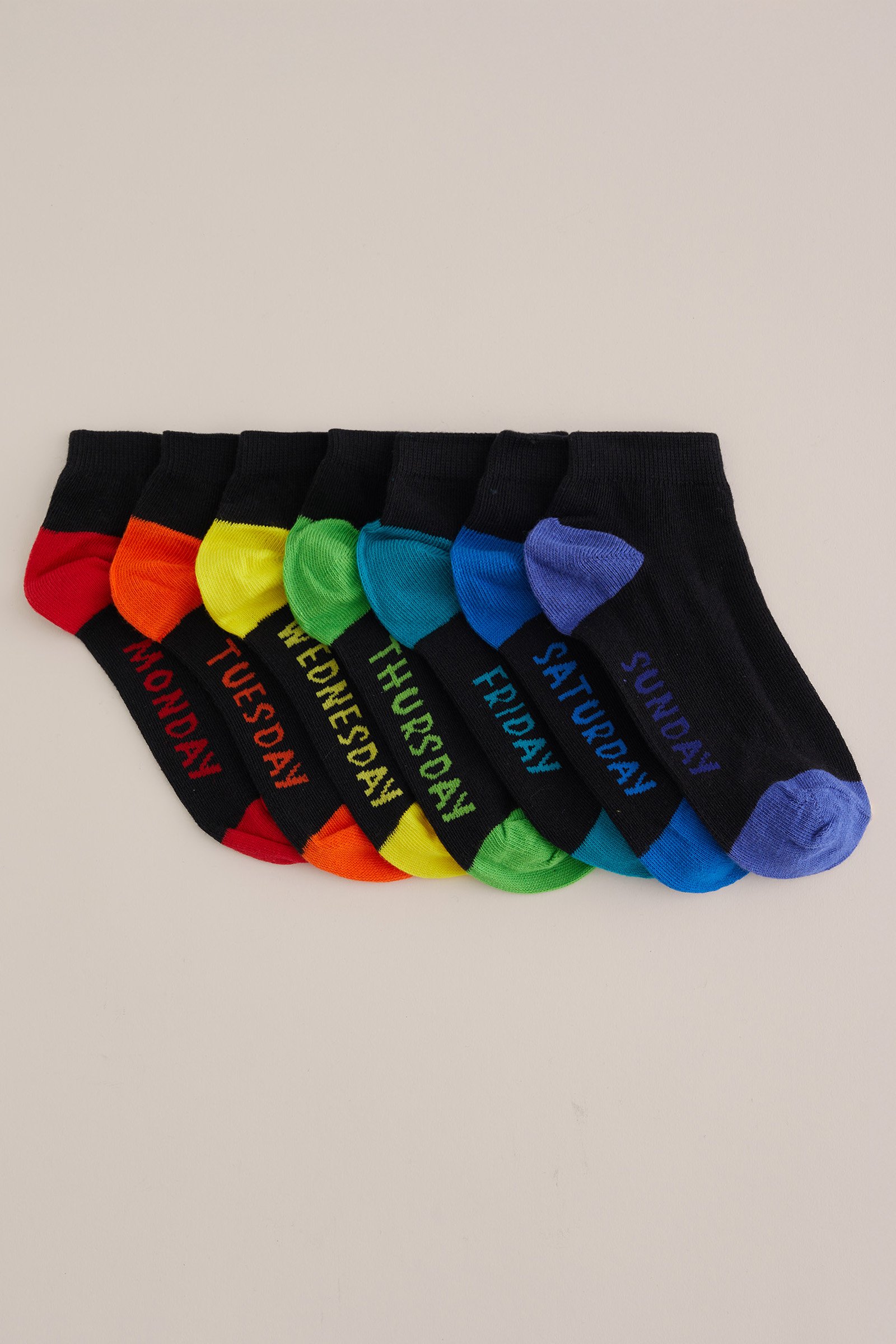 Jongens enkelsokken, 7-pack WE Fashion Zwart