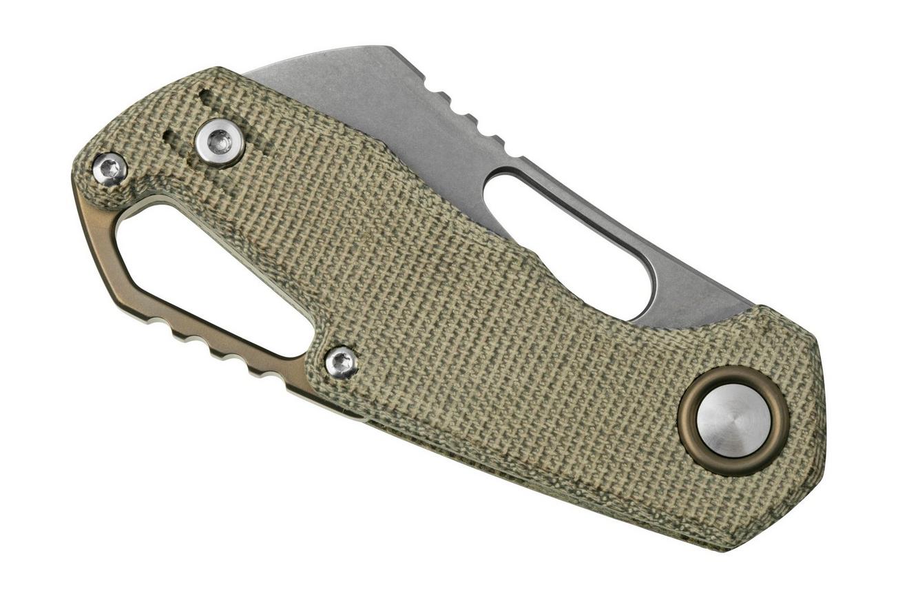 MKM Isonzo FX03M-2GC Cleaver M390, Green Canvas Micarta zakmes, Jesper Voxnaes design