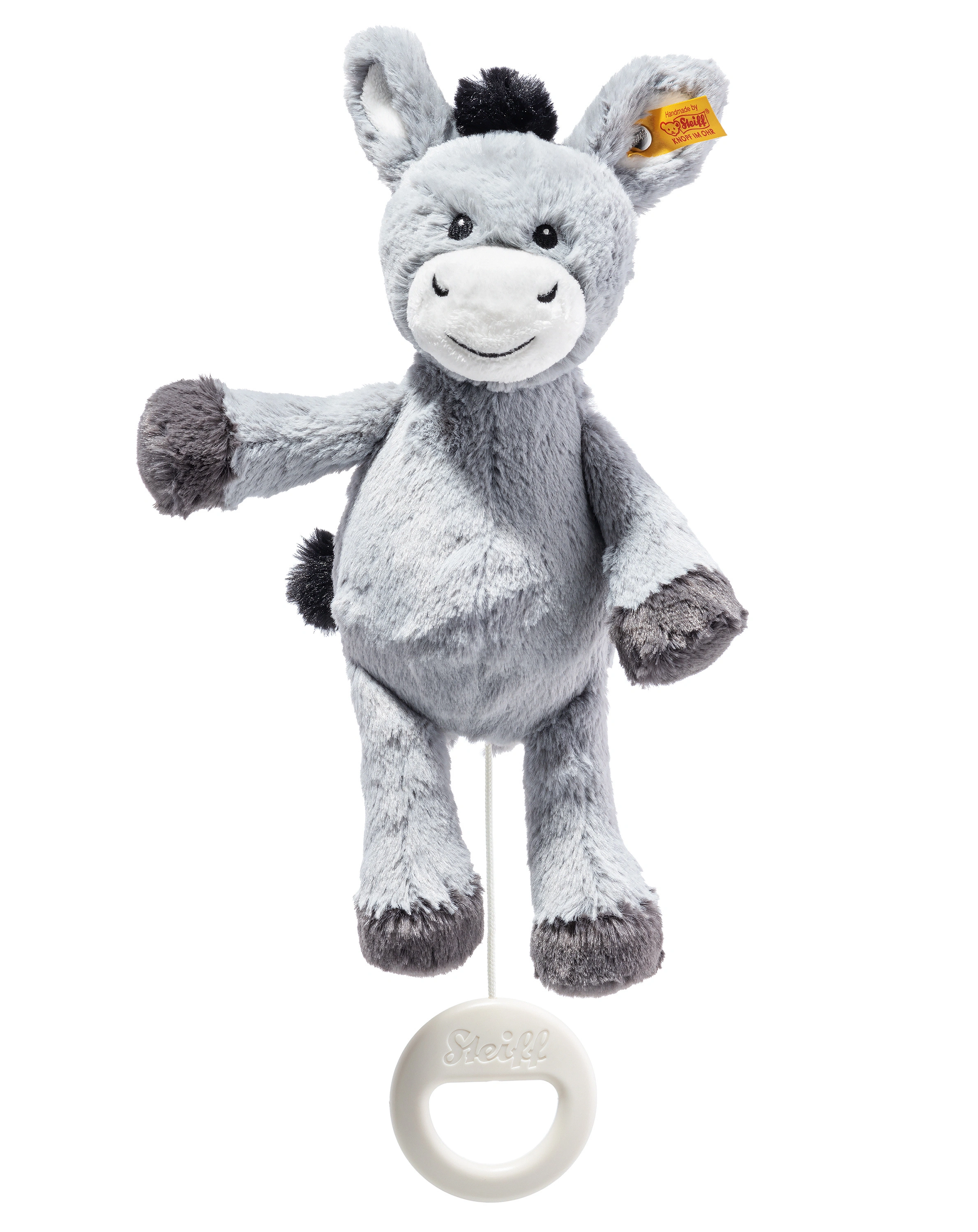 Spieluhr DINKIE ESEL (26cm) in graublau