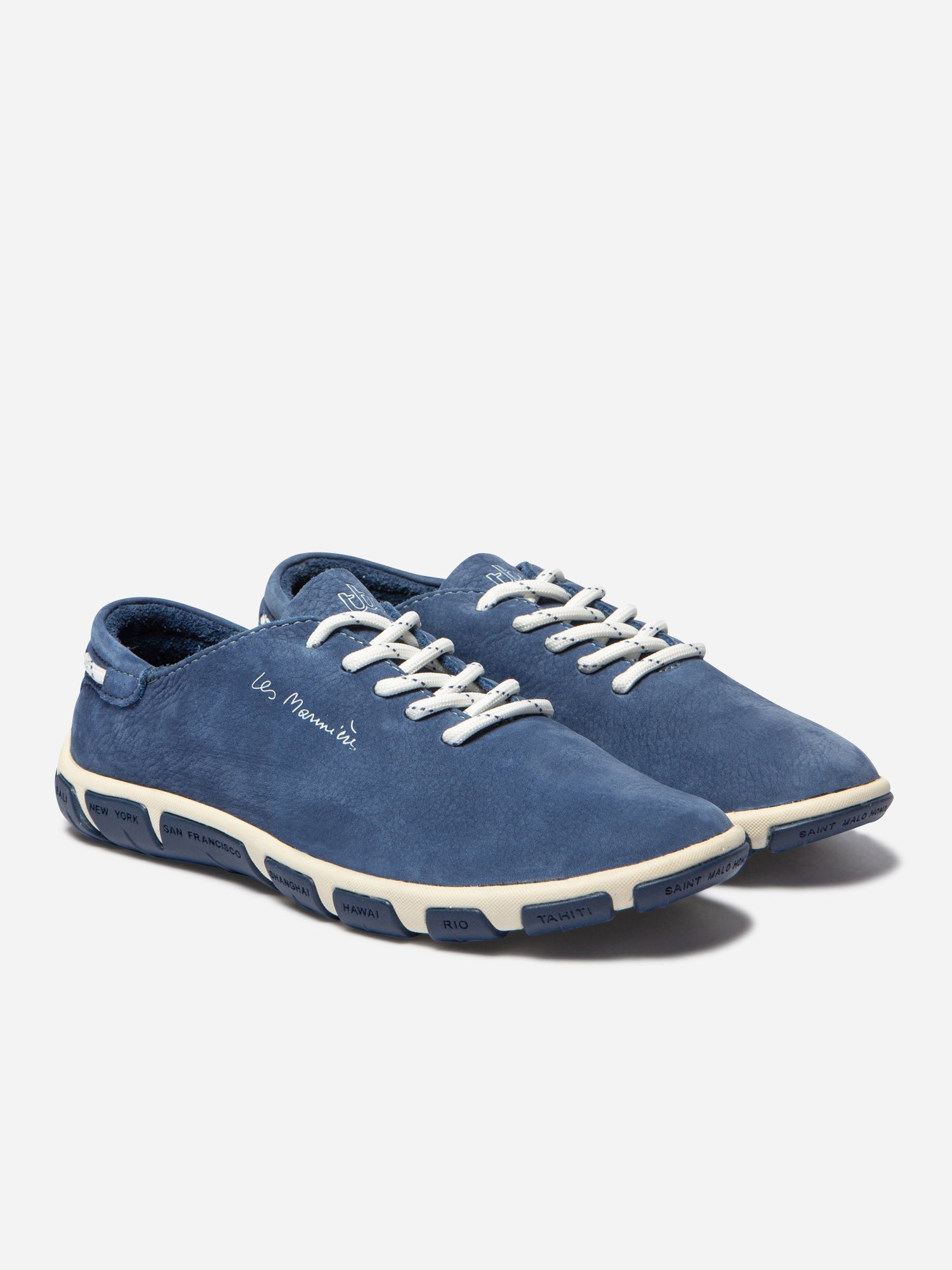 Tennis Femme Confort Nubuck Bleu