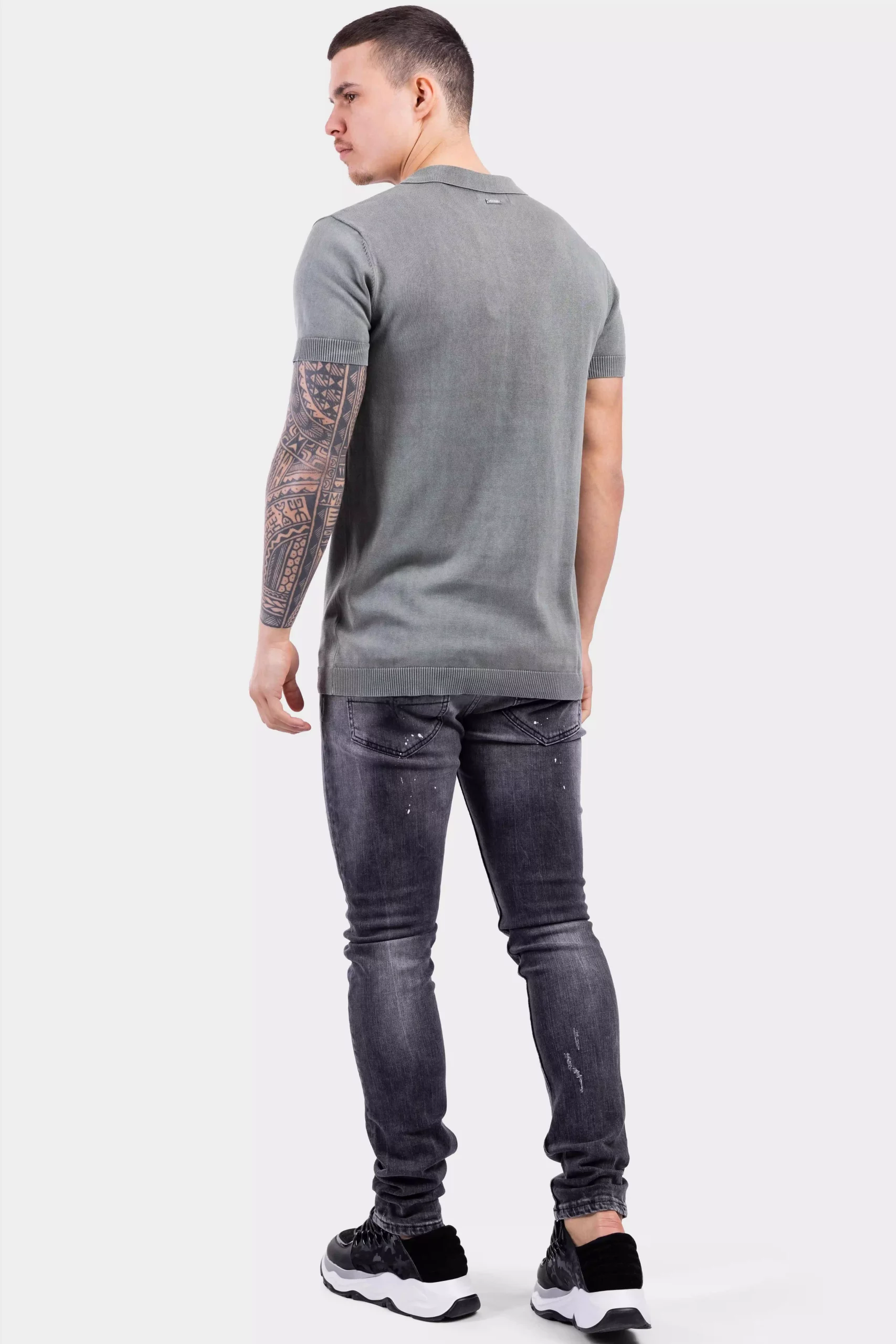 Purewhite Flat Knitted SS Polo Heren Groen