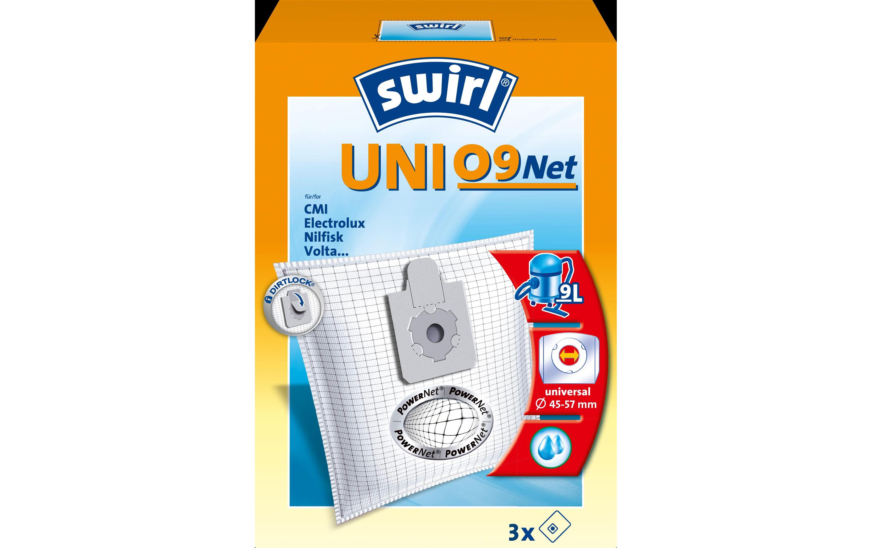Staubfilterbeutel UNI09 Net MicroPor / Power Net 3 StückErsatz-Staubbeutel für bestimmte Staubsaugermodelle von CMI, Electrolux, Nilfisk und Volta