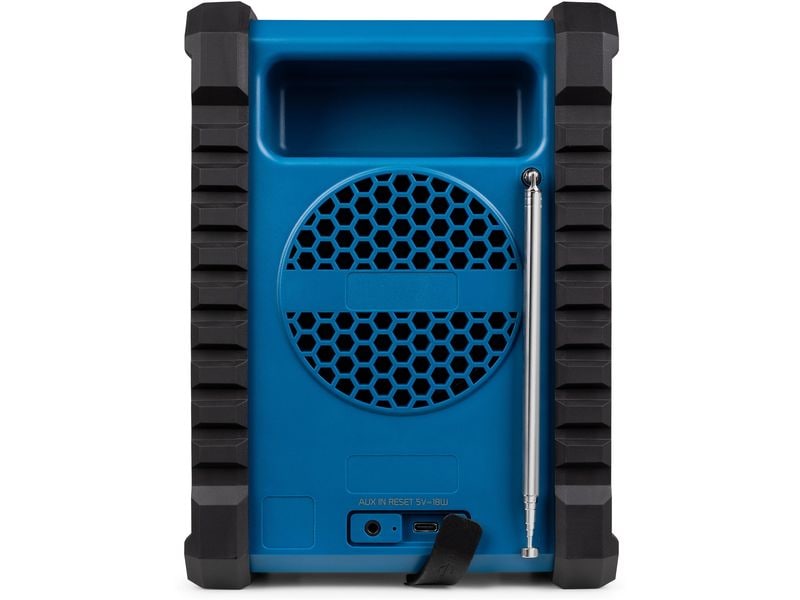 Audizio Baustellenradio Temi Blau DAB  Baustellen-Radio mit Akku und IP54
