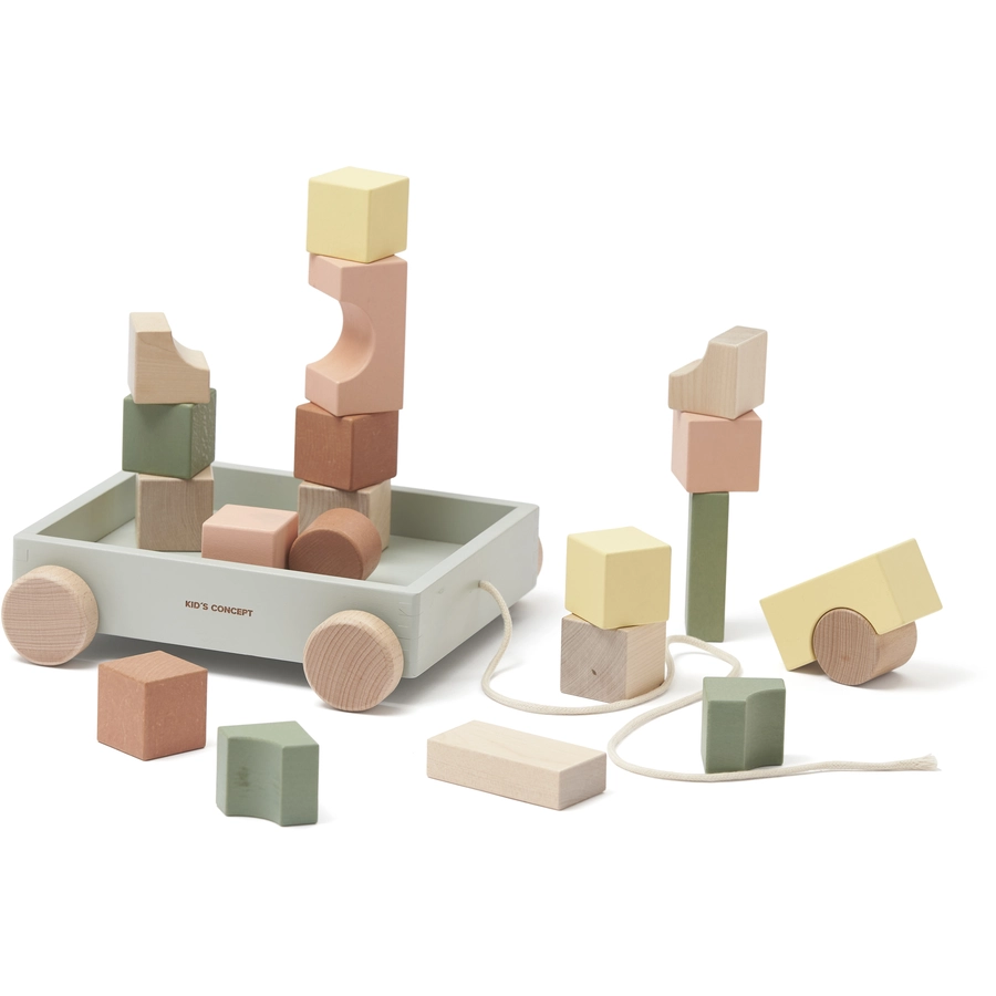 Kids Concept® Wagen mit Holzklötzen Edvin
