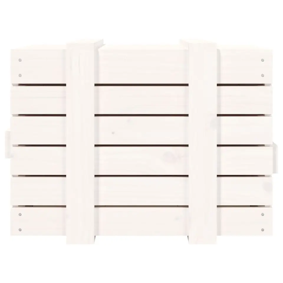 vidaXL - Opbergbox - Wit - Grenenhout - 58 x 40.5 x 42 cm