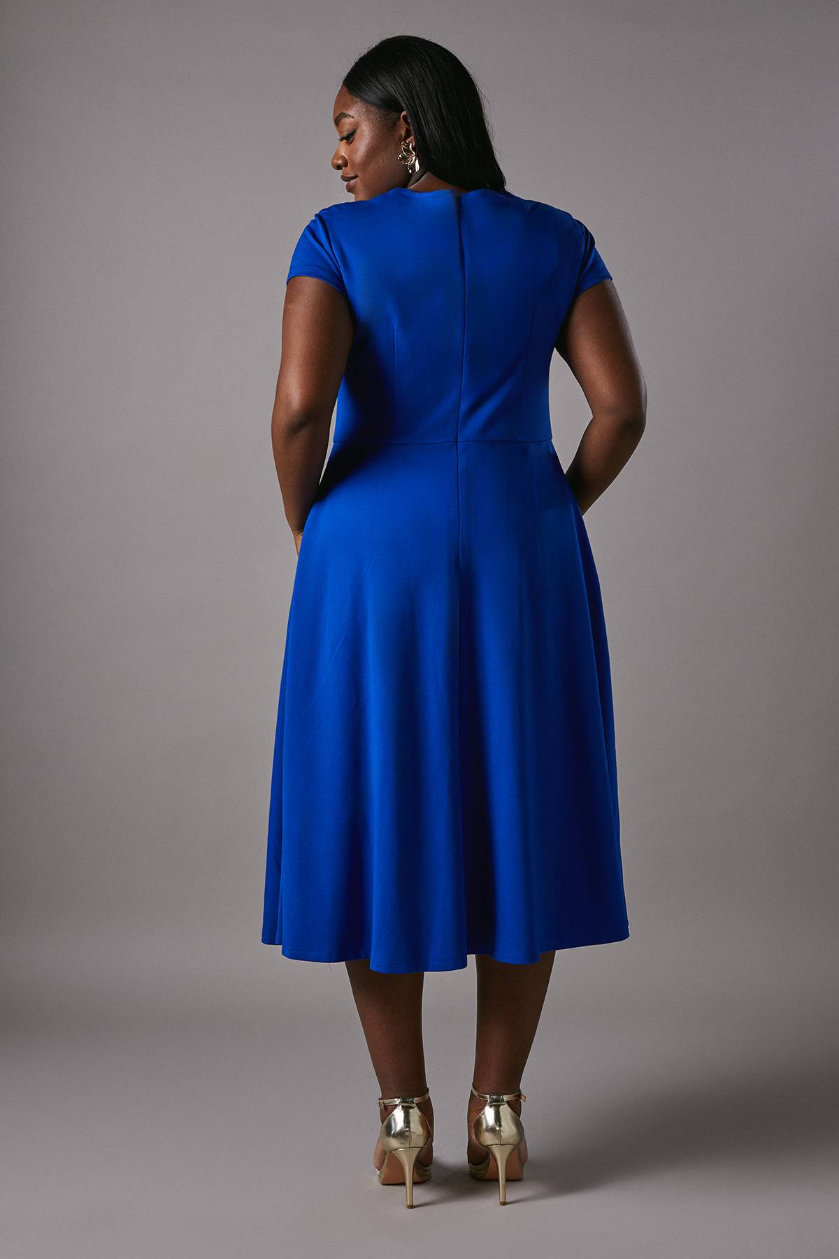 Coast Robe Midi Grande Taille Ponte à Encolure Carrée