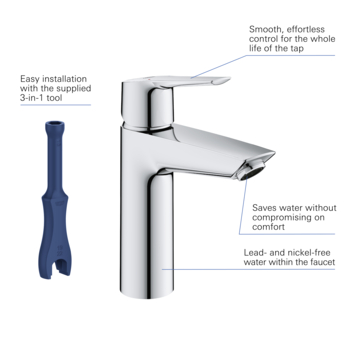 Grohe Start Wastafelmengkraan M-Size Push Open