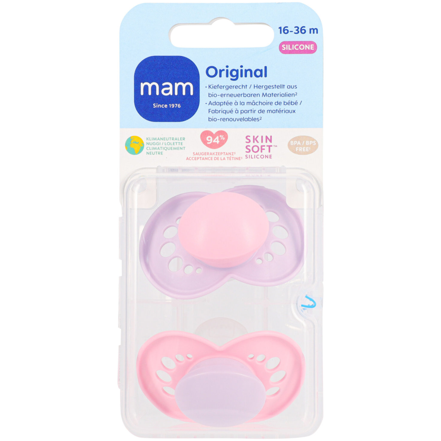 Mam Original Nuggi Girl 16-36 Monate 2 Stück