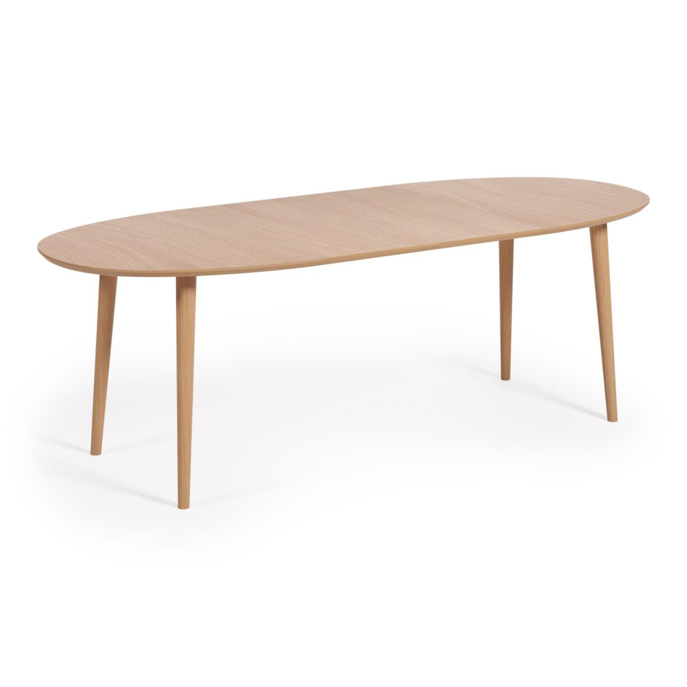 Kave Home Oqui Eettafel Uitschuifbaar Ovaal - 140/220 x 90 cm - Eiken