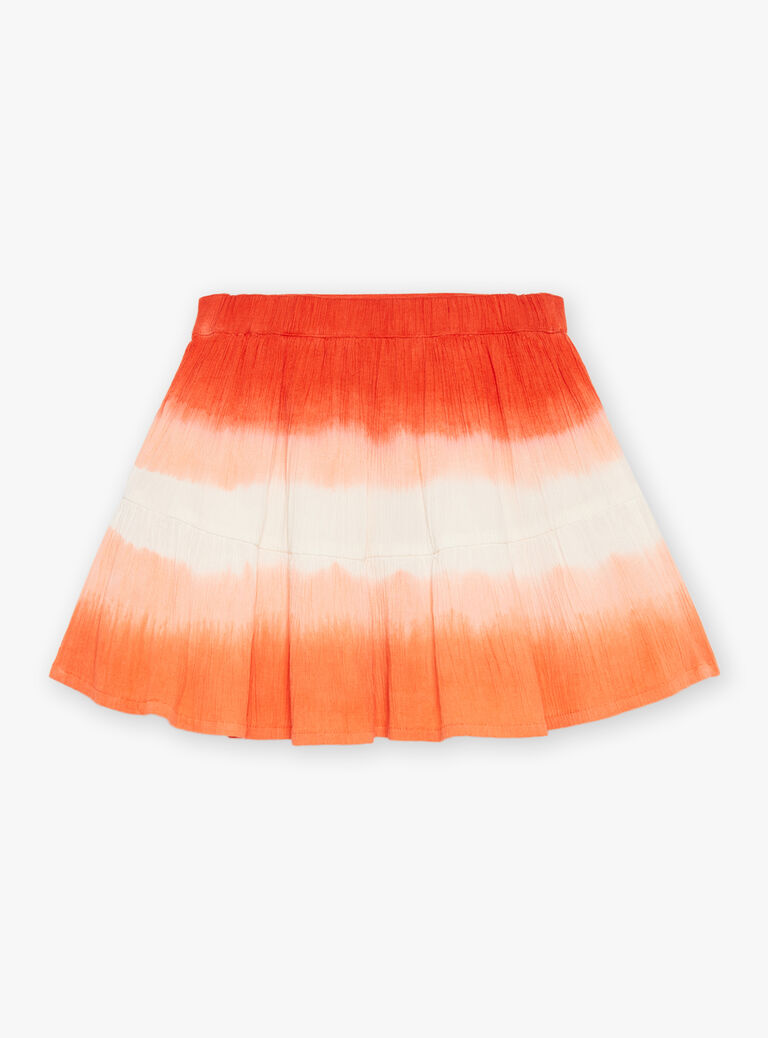 Jupe courte orange foncé tie ans dye
