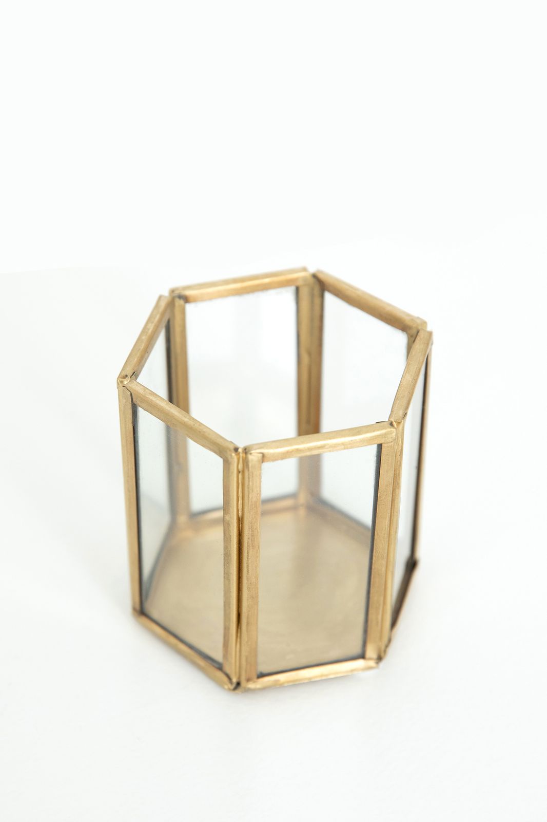 Waxinelichtje glas metaal