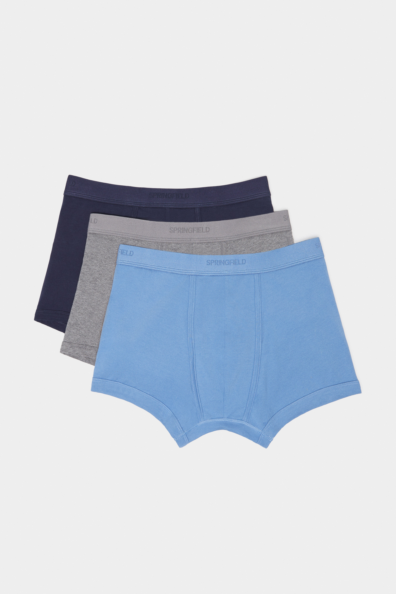 Pacote com 3 cuecas boxer básicas de algodão