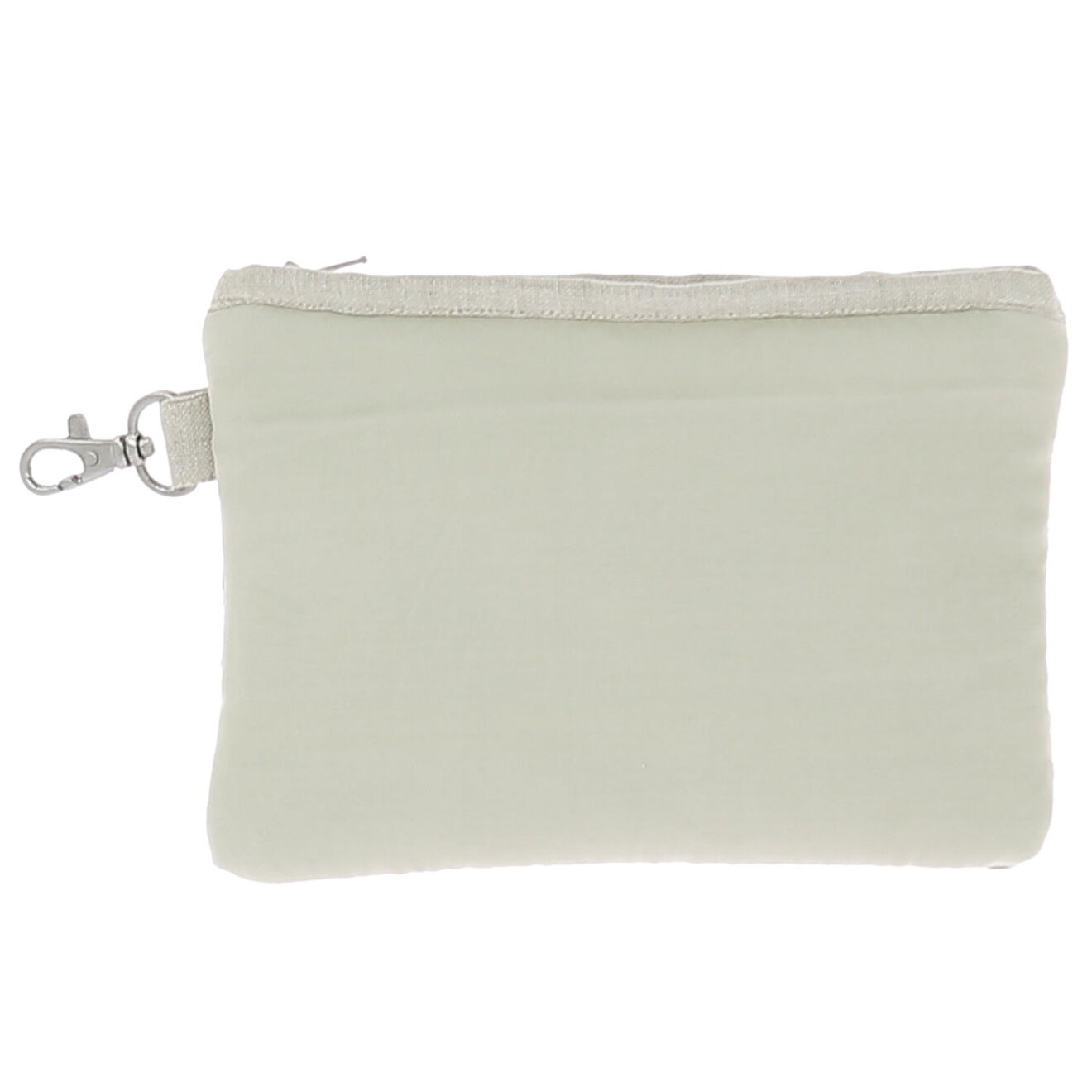En Fil d'Indienne Trousse plate Soie beige - 20x13 cm