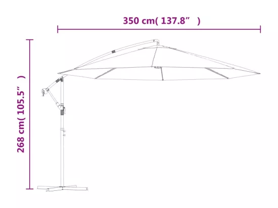 Parasol cantilever 3,5 m blanc sable