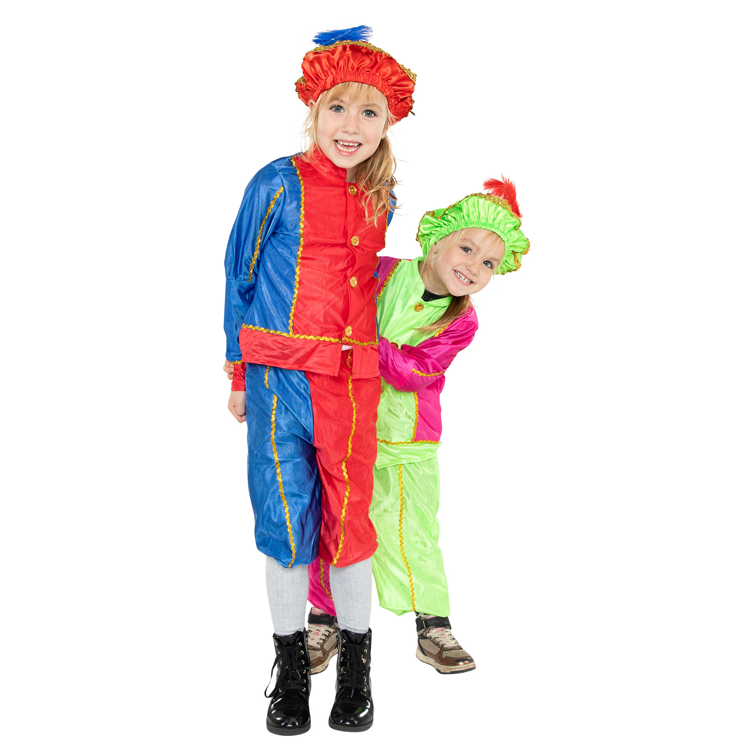 Kostuum Piet Rood Blauw, 4-6 Jaar