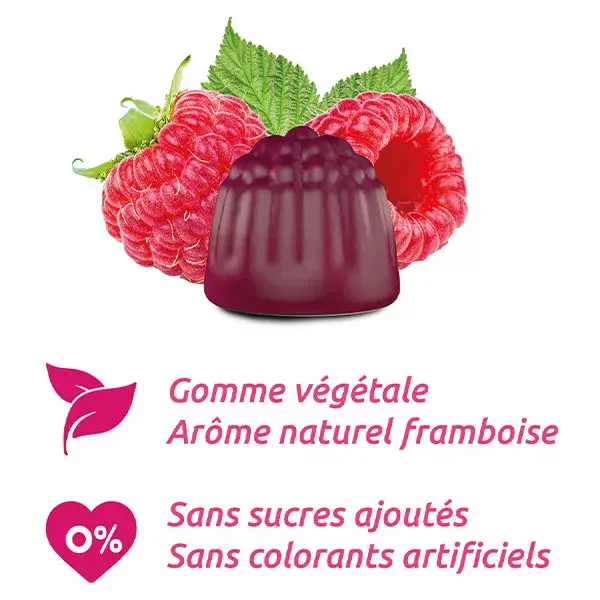 Gomas de mascar MAG 2 sabor framboesa com magnésio e vitamina B6 para fadiga e nervosismo (45 gomas)
