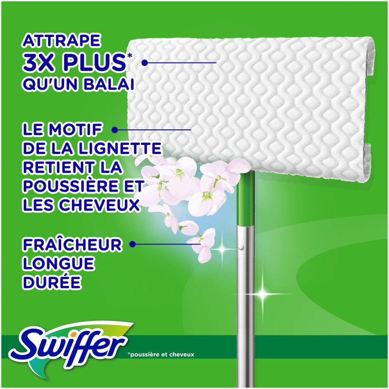 Balai Swiffer - Kit balai + lingettes sol humides et sèches
