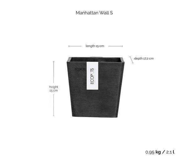 Ecopots Kunststoff-Kasten Manhattan Wall mit