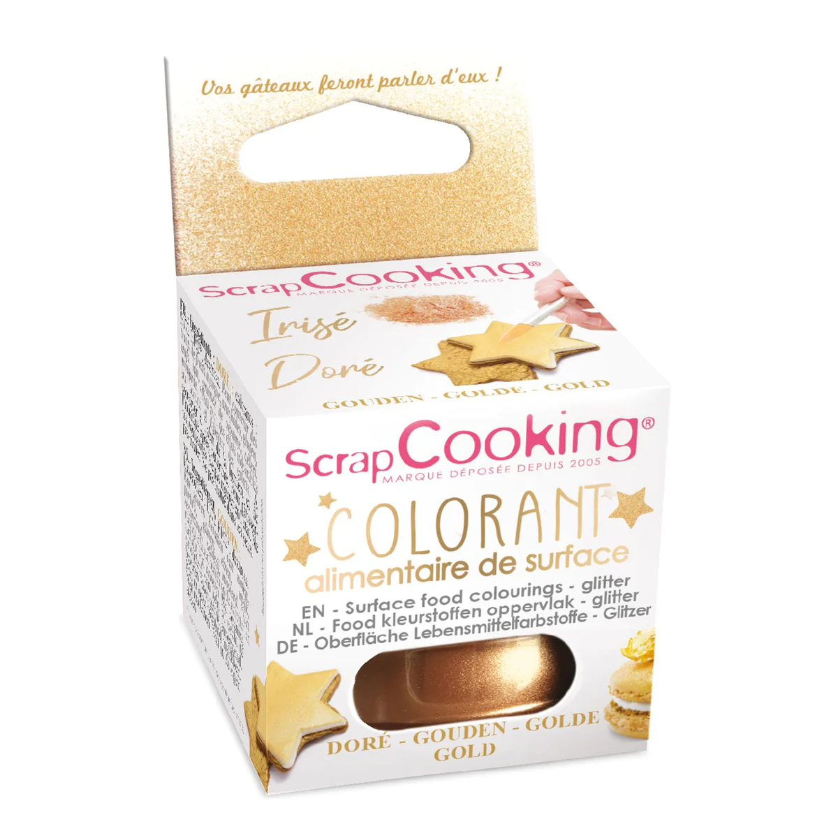 Colorant alimentaire de surface en poudre doré - 5 g Scrapcooking
