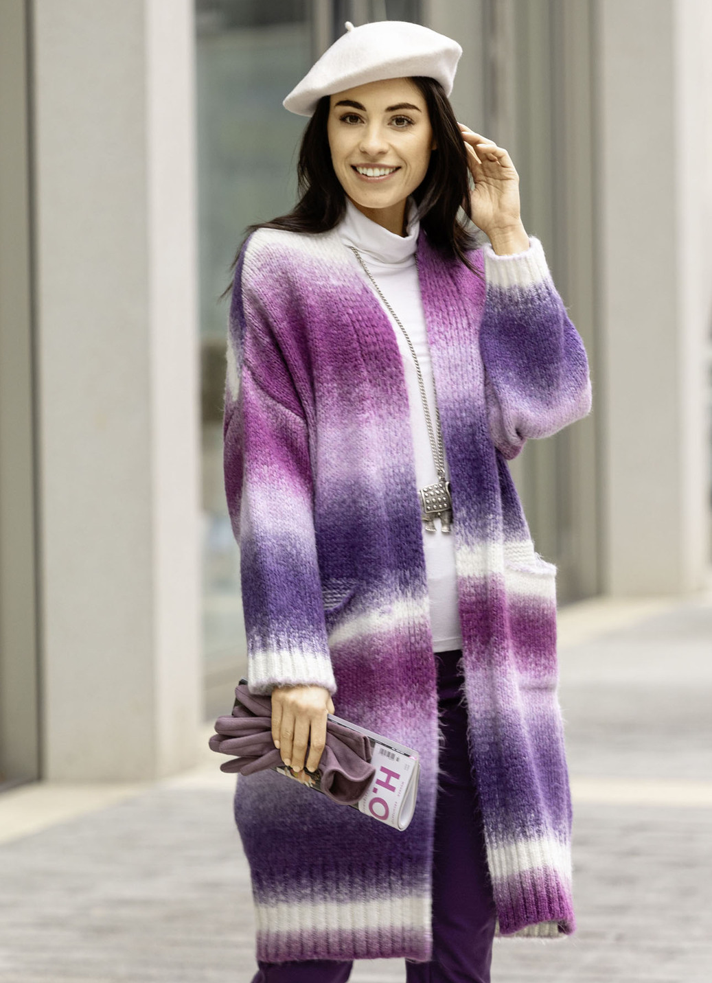 Strickmantel aus flauschigem Effektgarn