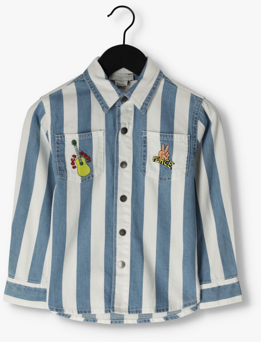 STELLA MCCARTNEY KIDS blauw/wit gestreepte stella mccartney kids overshirt ts5p00