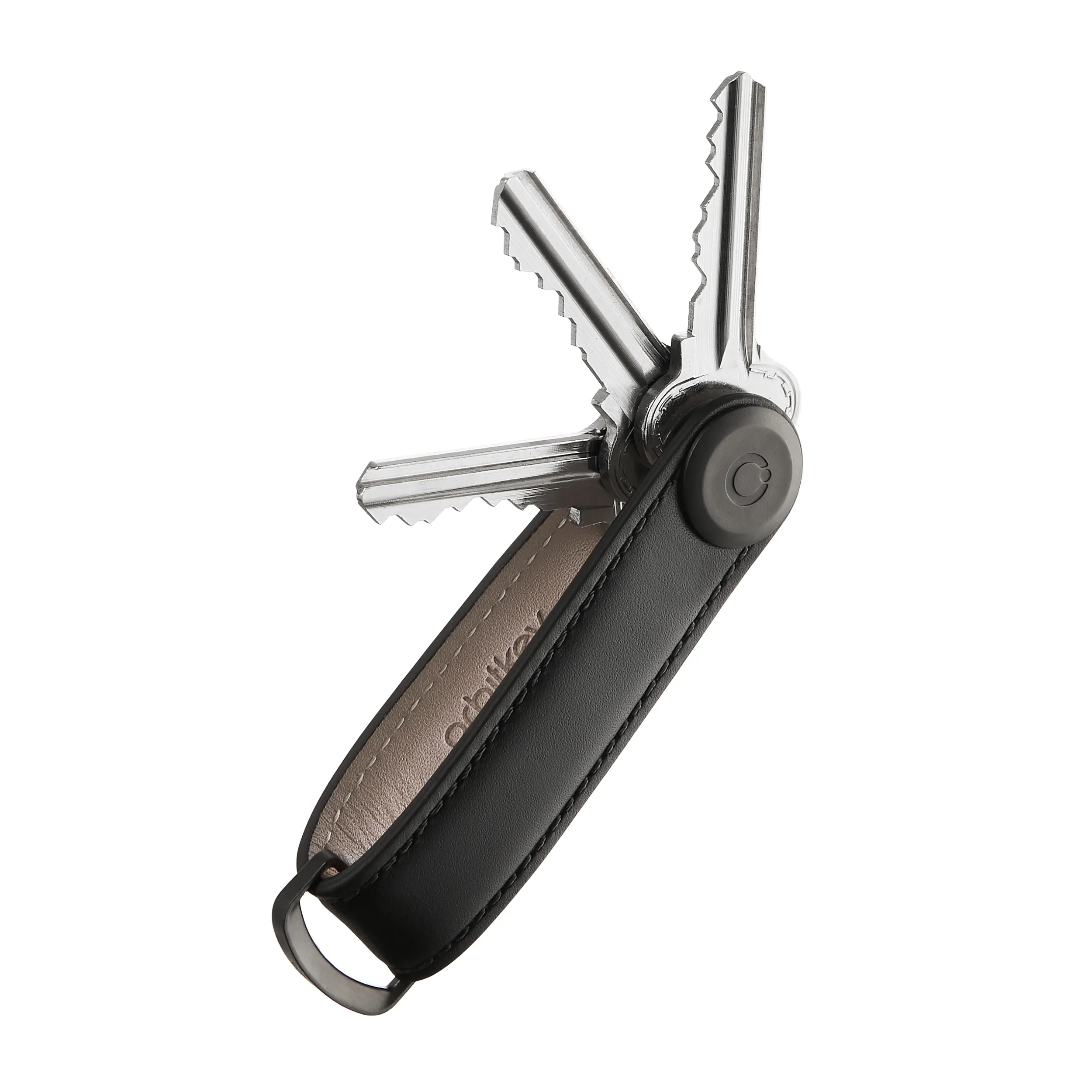 Zwarte leren Orbitkey sleutelhanger