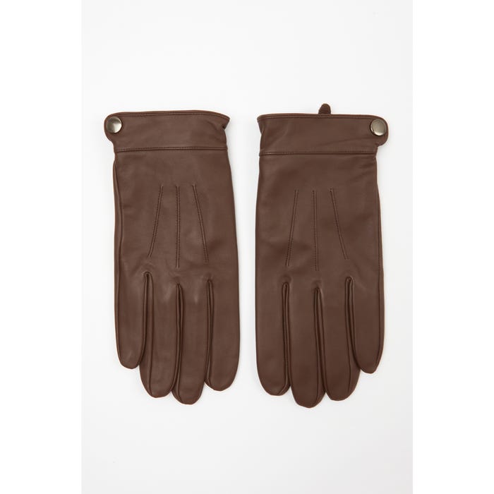 Veritas-Lederen handschoenen met drukknoopje