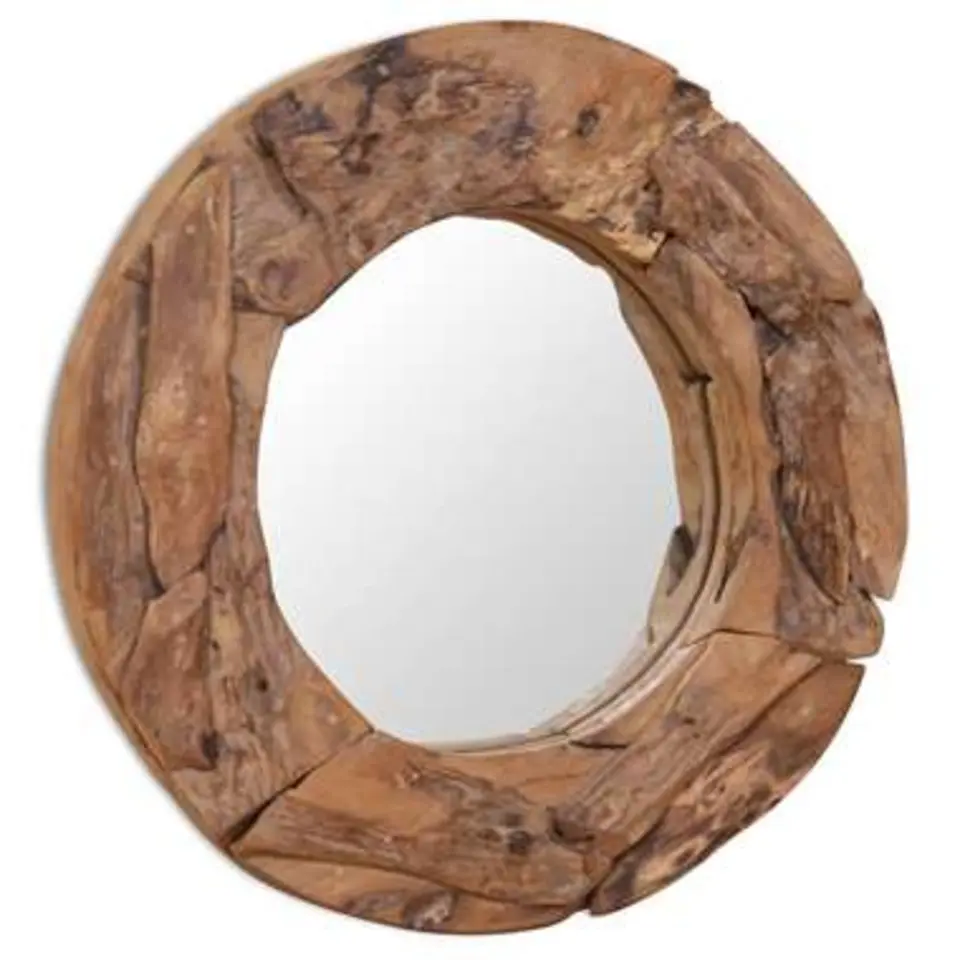 vidaXL - Spiegel - Bruin - Teakhout - 60 cm