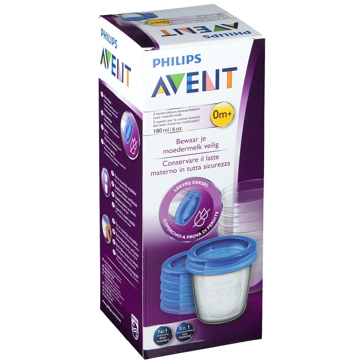 Avent Aufbewahrungsgläser für Muttermilch 180 ml