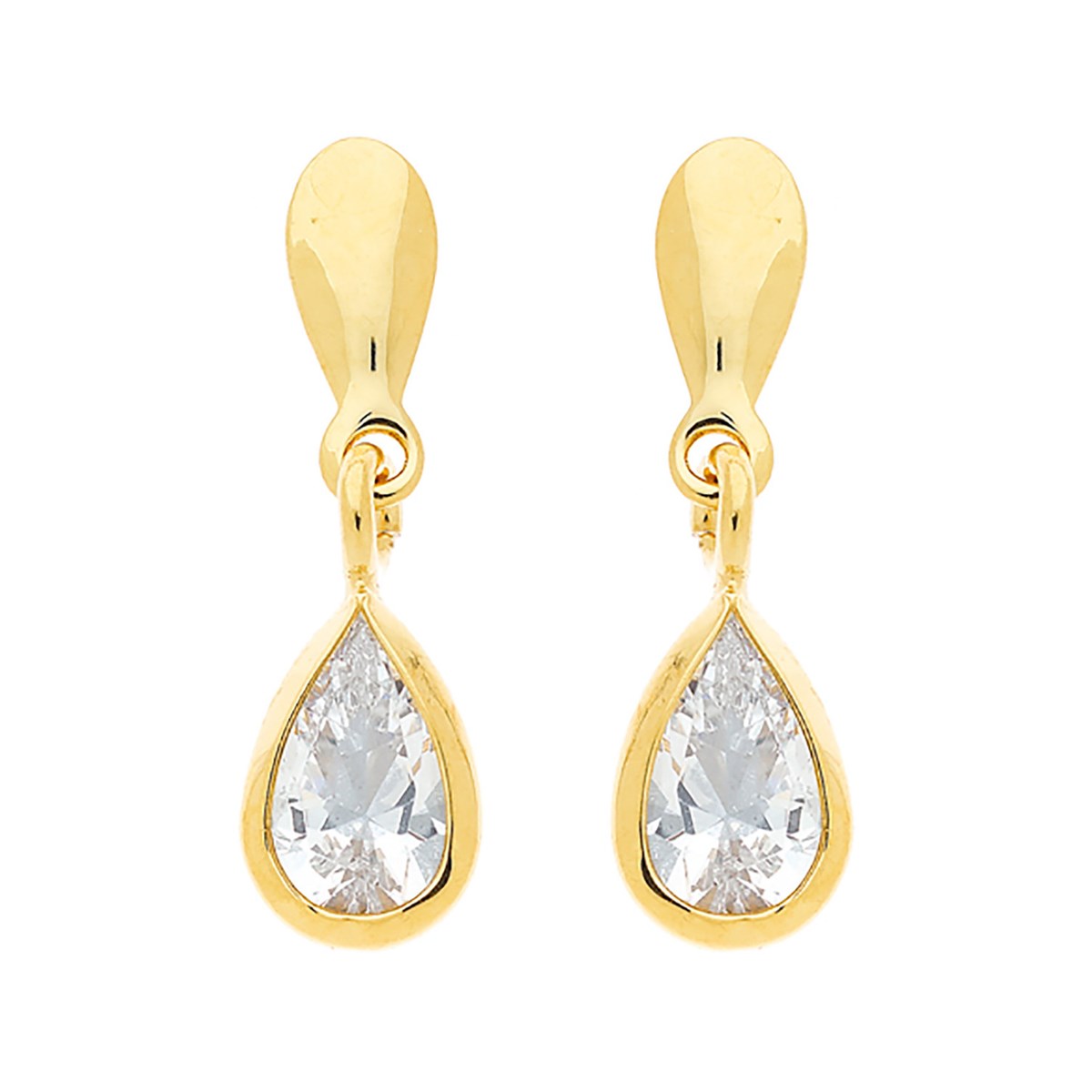 Boucles d'oreilles pendantes oxydes de zirconium or
