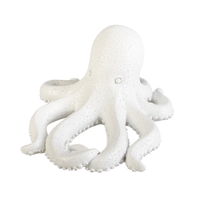 Dekofigur Oktopus - weiß - aus Polyresin - ca. 18 x 14,5 x 8,5 cm