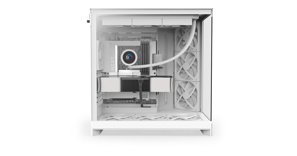 NZXTH9 Flow midi tower behuizing  (Wit (mat) | 2x USB-A | 1x USB-C | Tempered Glass)
