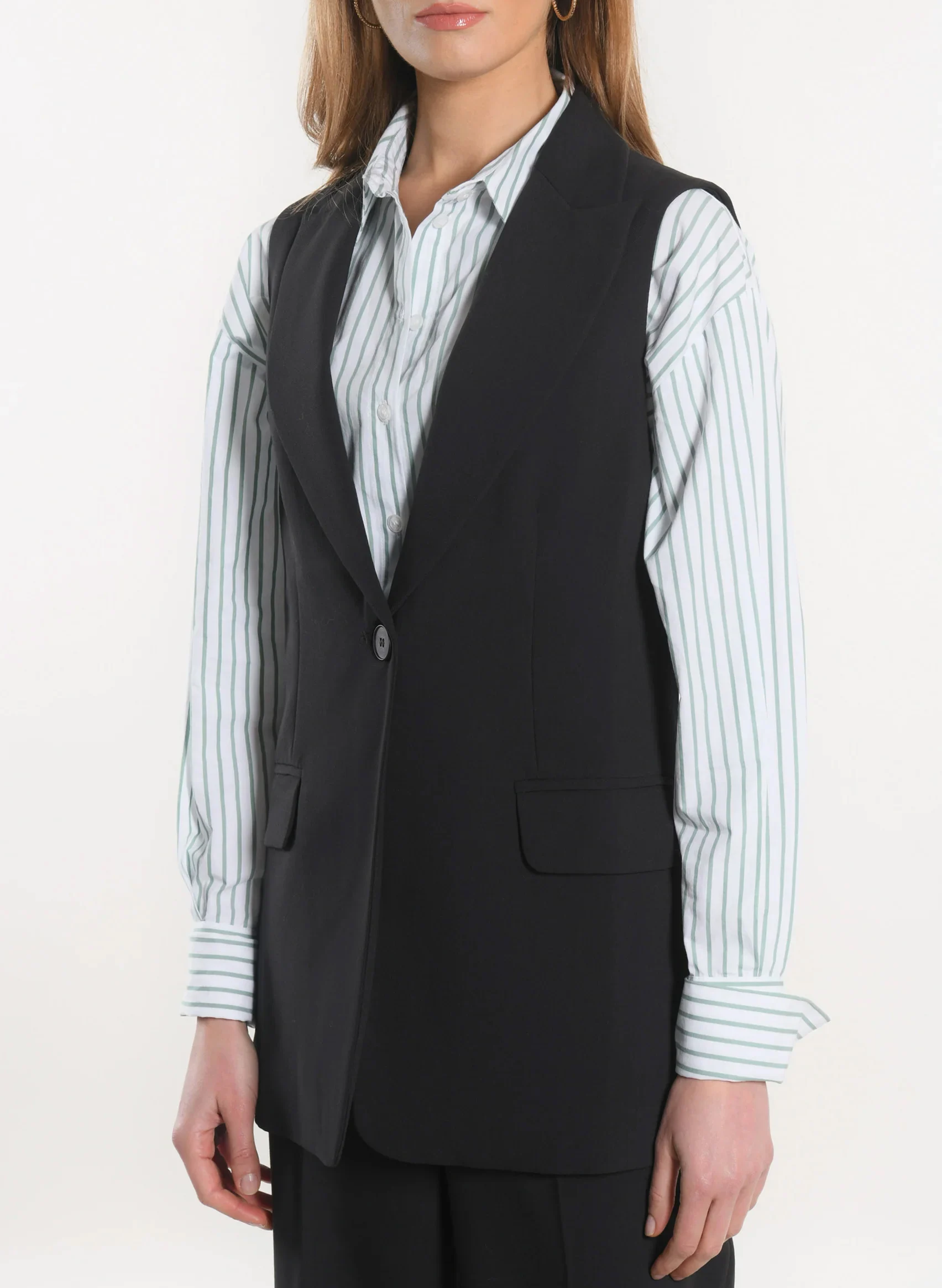 BRITNEY - Veste de tailleur sans manches| Marron