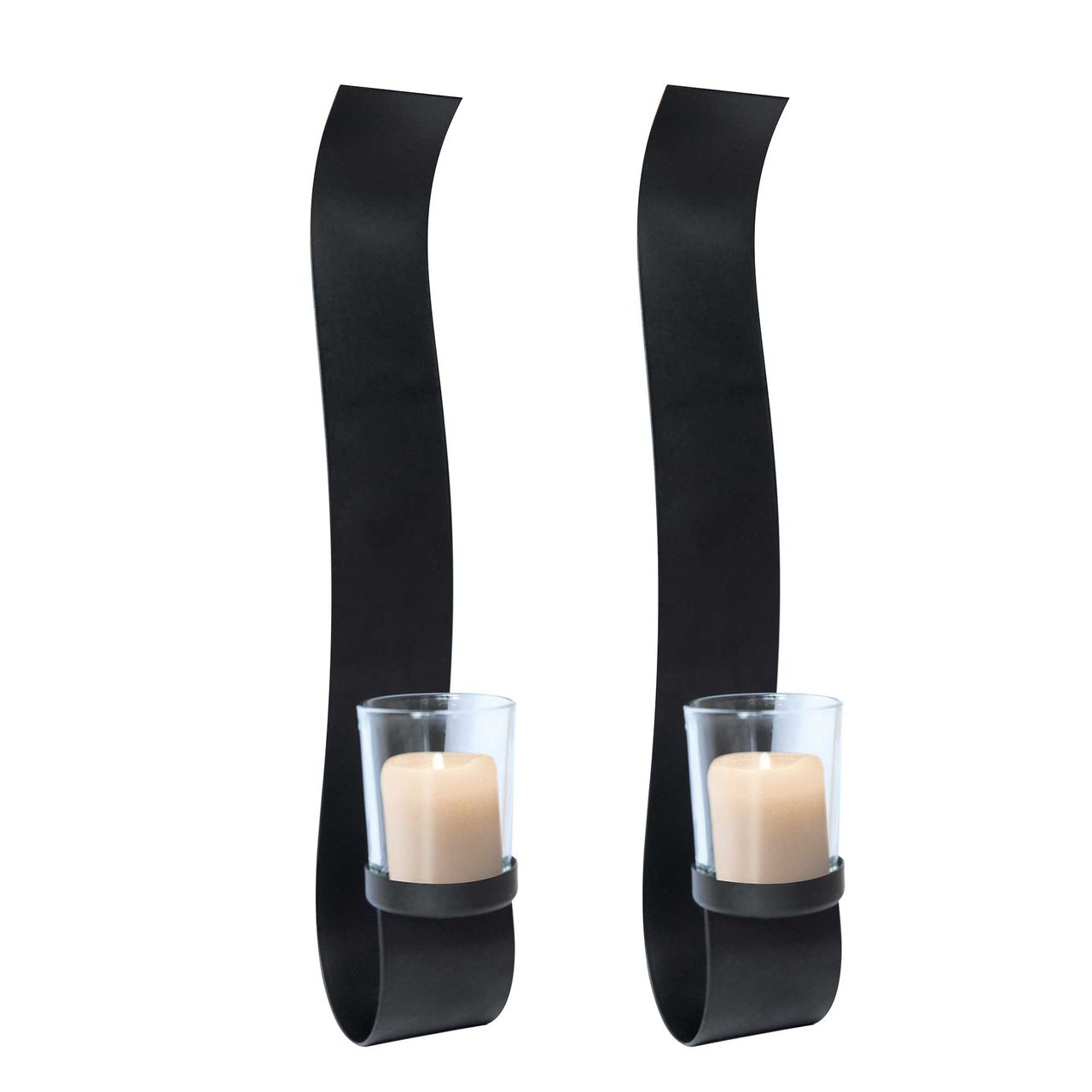 LEX 2er Set Wandkerzenhalter mit Glaskerzenhalter