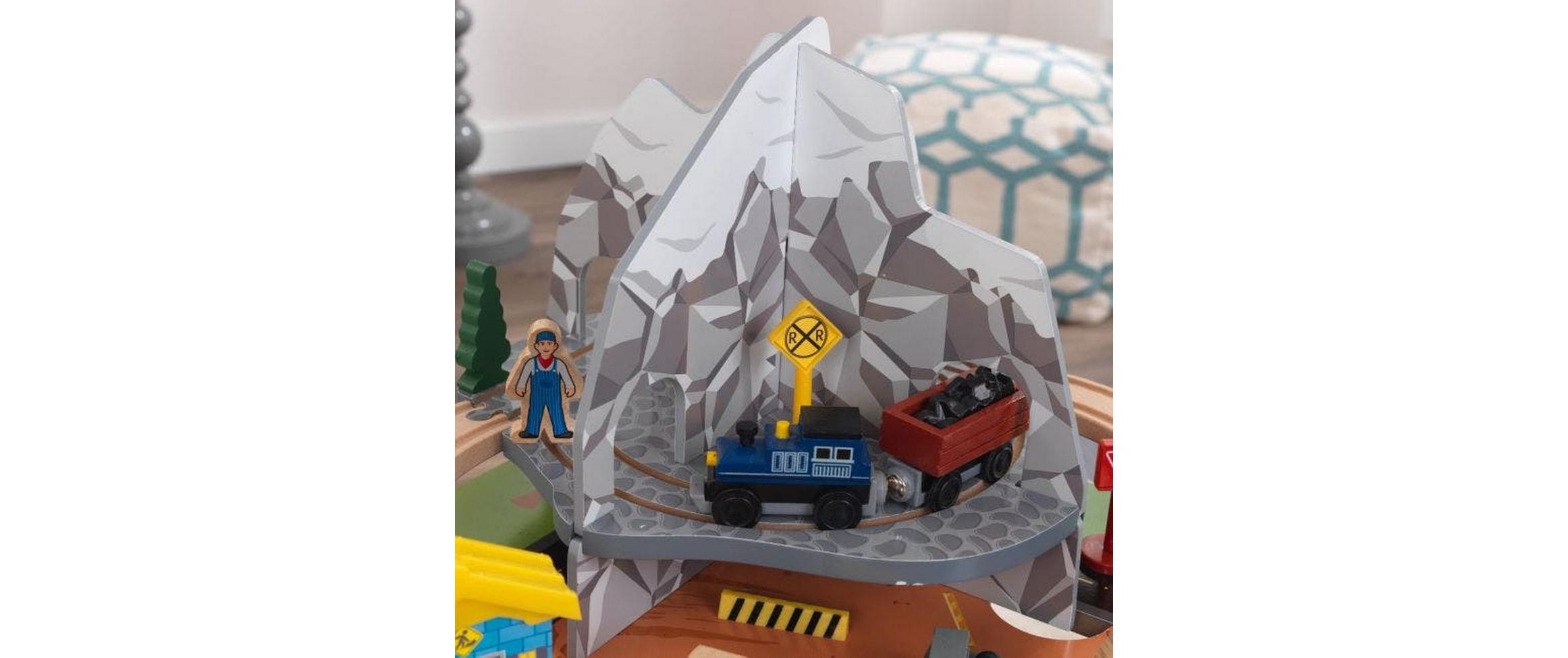 Eisenbahn Set «Felsiger Berg» 59.69 x 59.69 x 70.1 cmHohes Gebirge mit Strecken in Klein