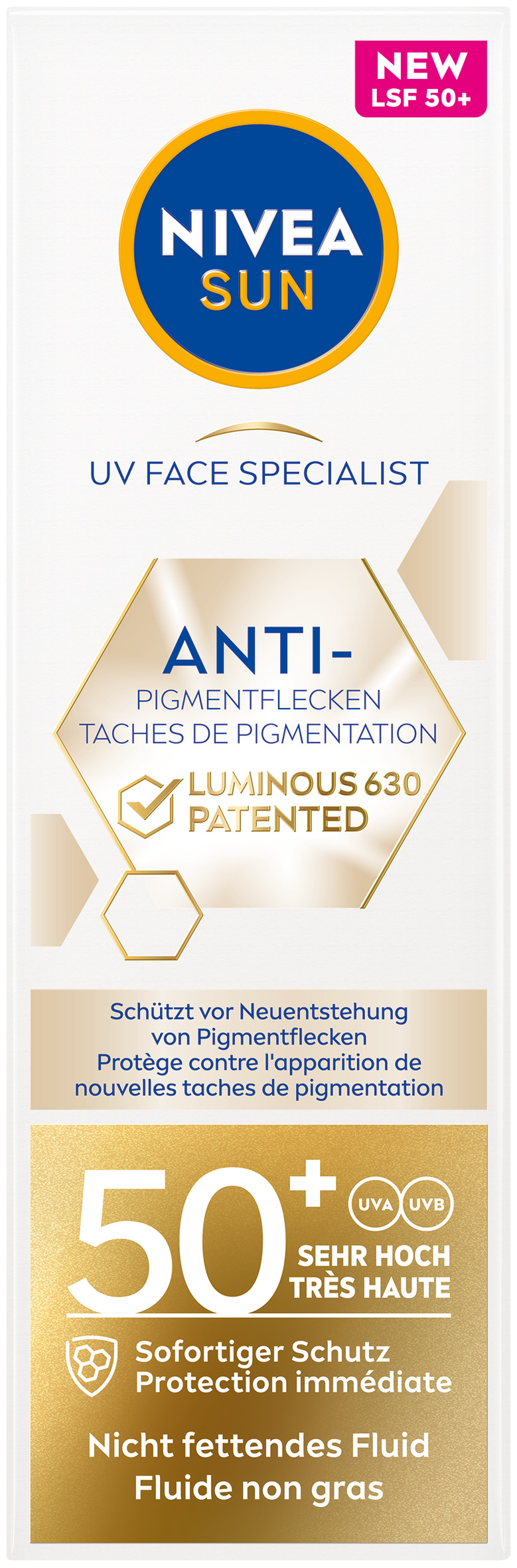Nivea SUN UV Face Luminous Anti-Pigments<br>40 ml, Tube, LSF50