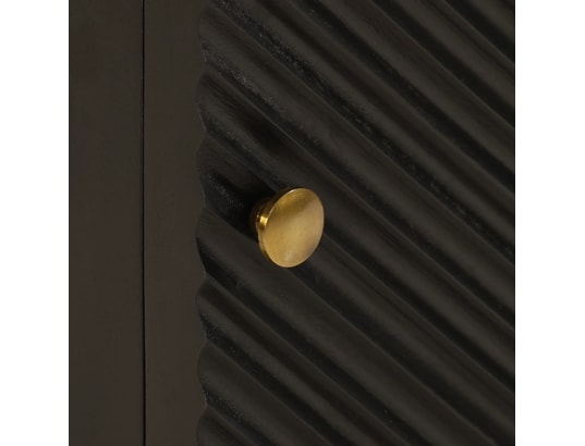 VIDAXL - Table de chevet noir 40x30x50 cm bois massif manguier et fer