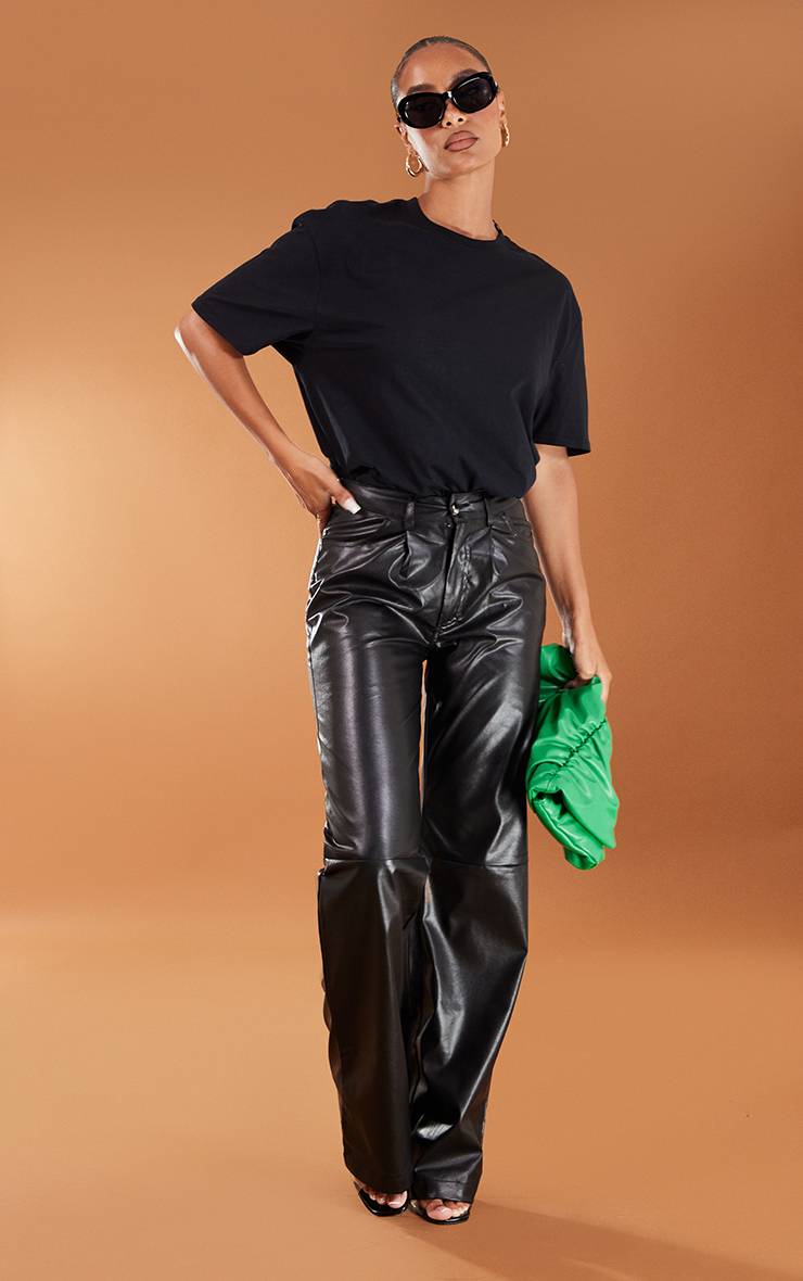 Noir T-shirt Oversize En Coton