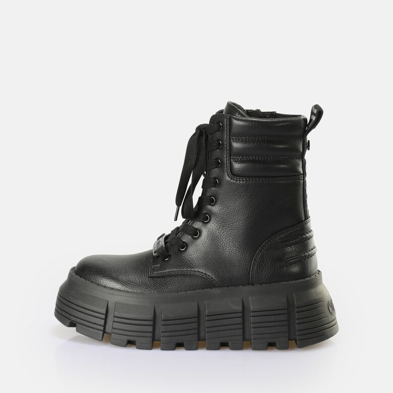 Ava Laceup MID Bottes vegan, noir