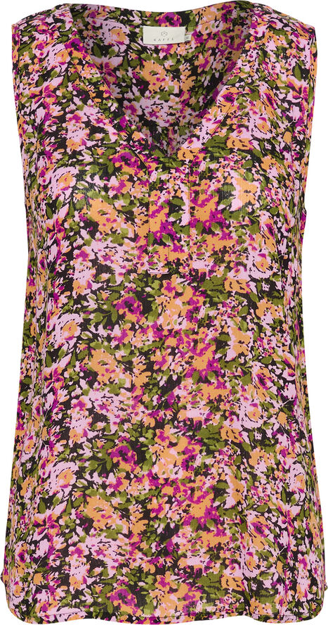 Kaffe KAamber Top Printed Melon/pink abstract flower