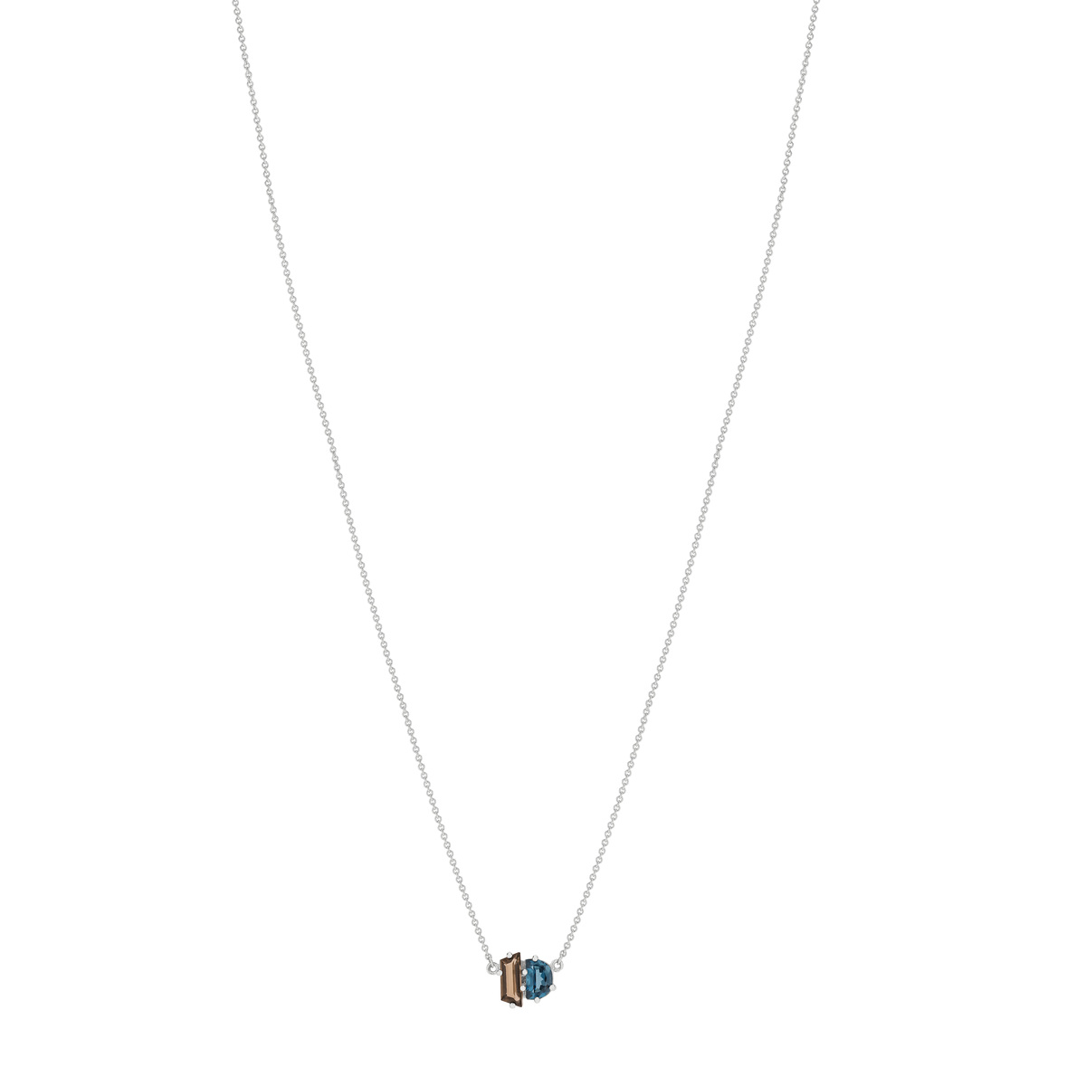 Collier MATY Or 375 blanc pierres fines 43 cm