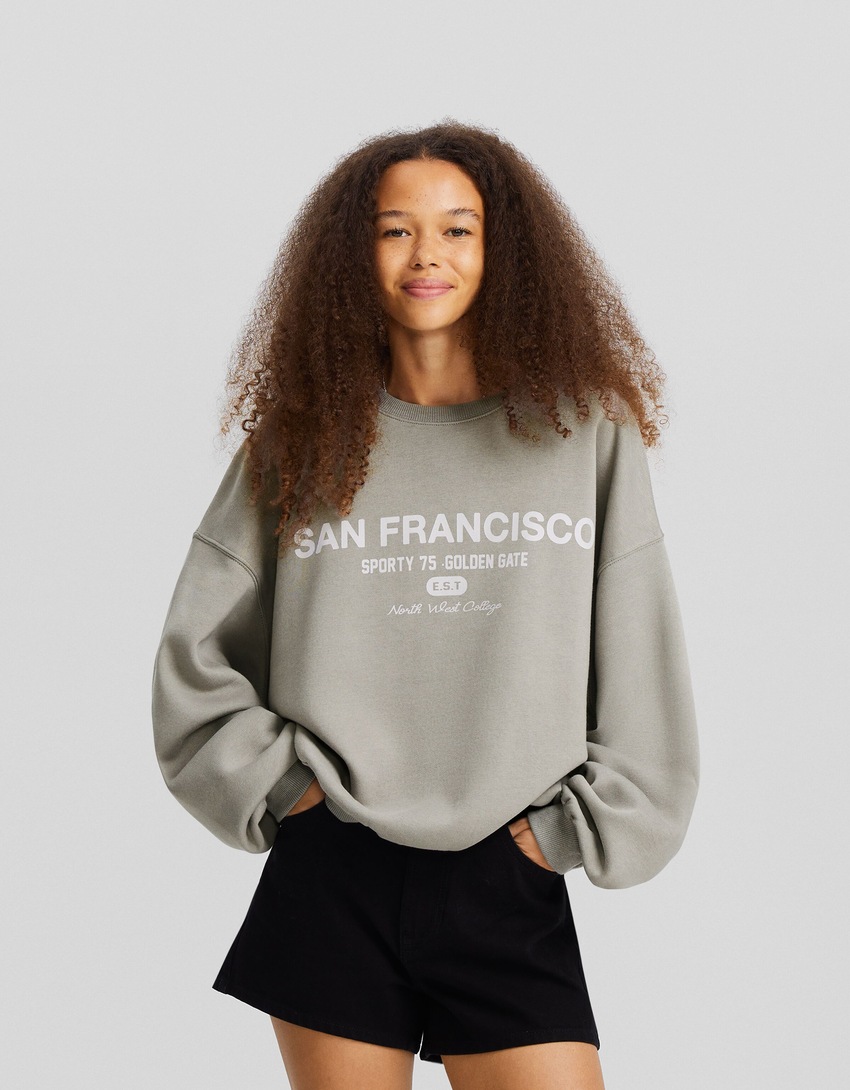 Moletom estampado oversized