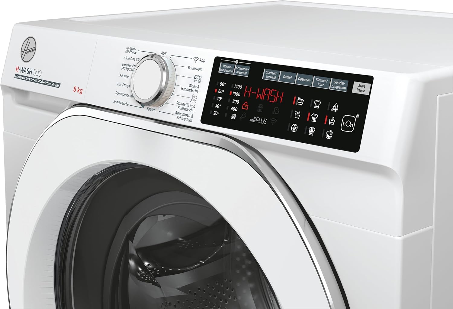 Hoover HWQ 48AMC/1-84 Waschmaschine I 8 kg I Wi-Fi und Bluetooth I Inverter-Motor I Dampfoption I Fleckenoption