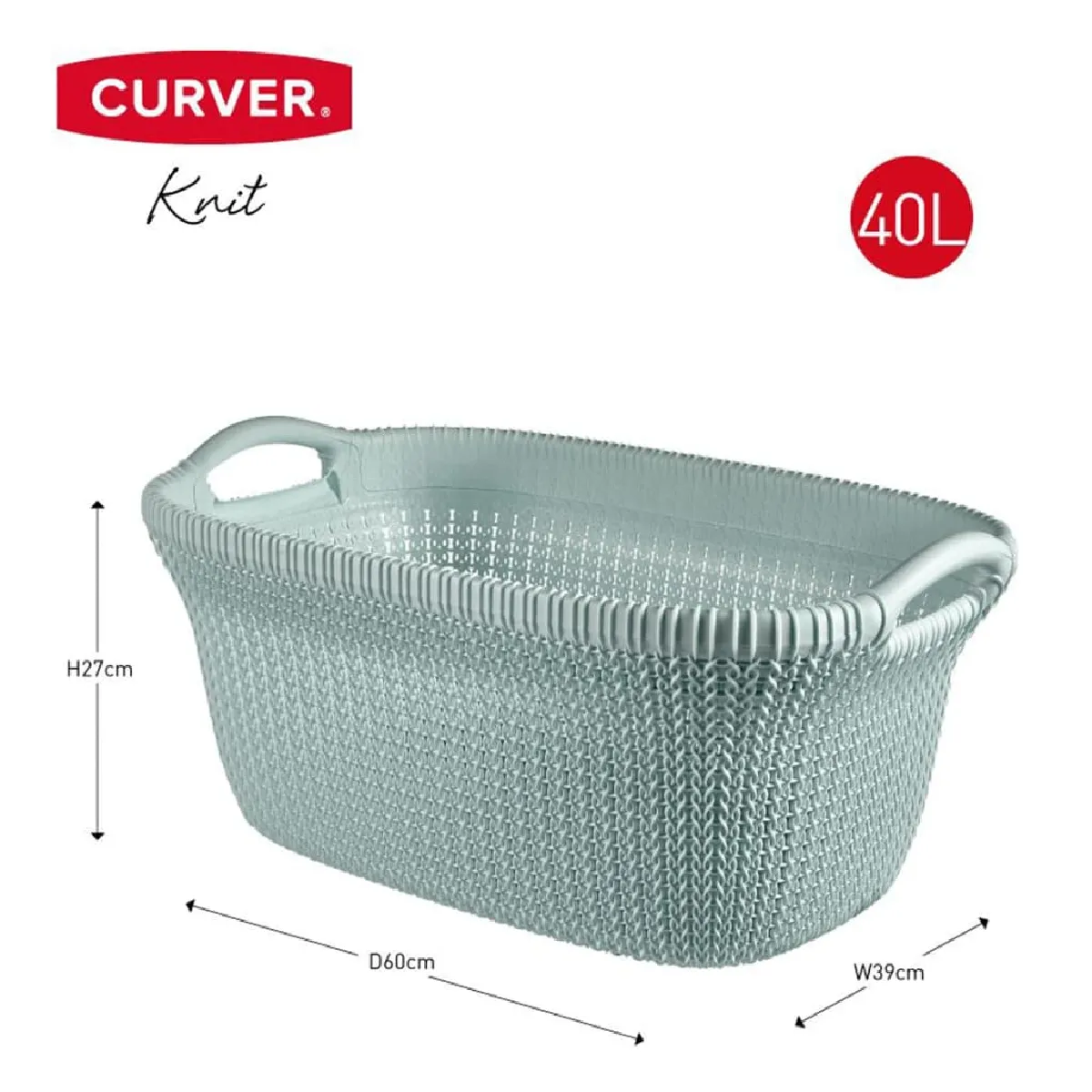 Curver Panier à linge Knit Bleu