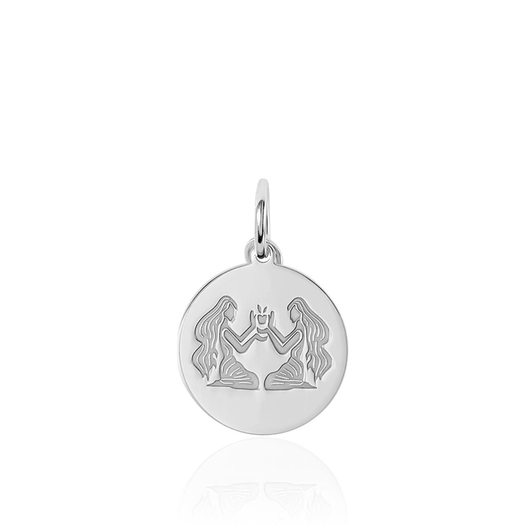 Pendentif Zodiaque Rond Argent Blanc