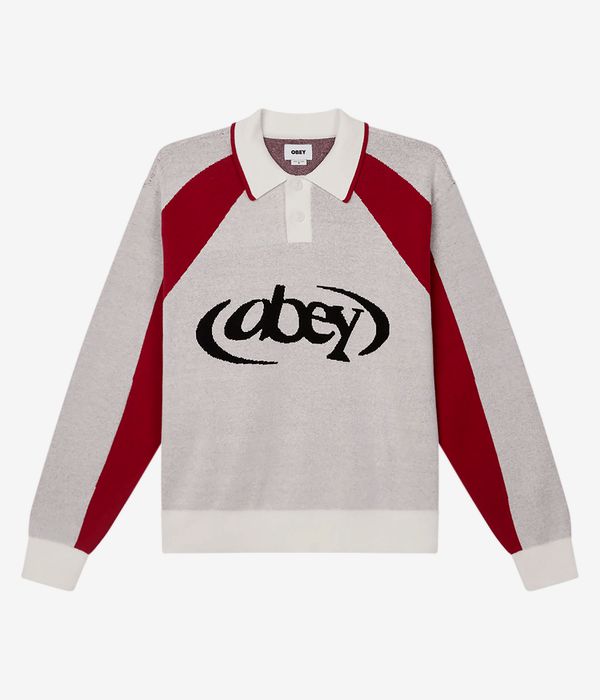 Obey Soccer Polo Sweatshirt (white multi)