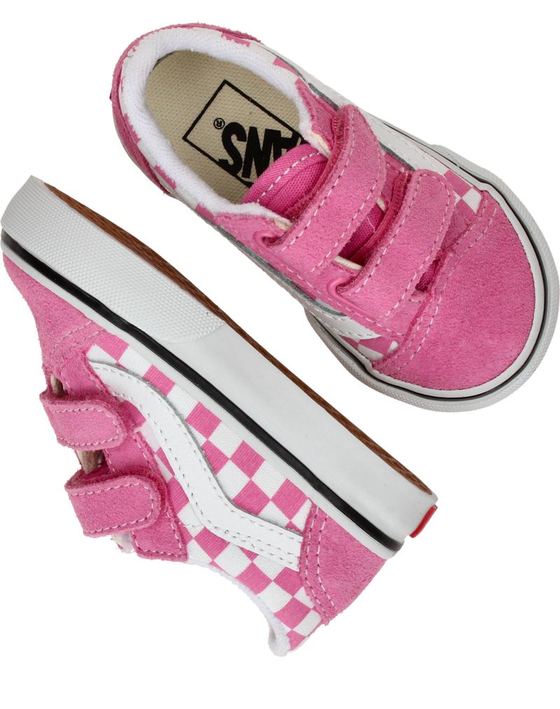 Vans Old Skool V Color Theory Checkerboard Sneakers Roze Meisjes